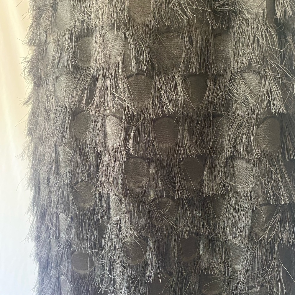 ALI + JAY Long Black Shag Fringe Dress with Spaghetti Straps XS - Picture 7 of 8
